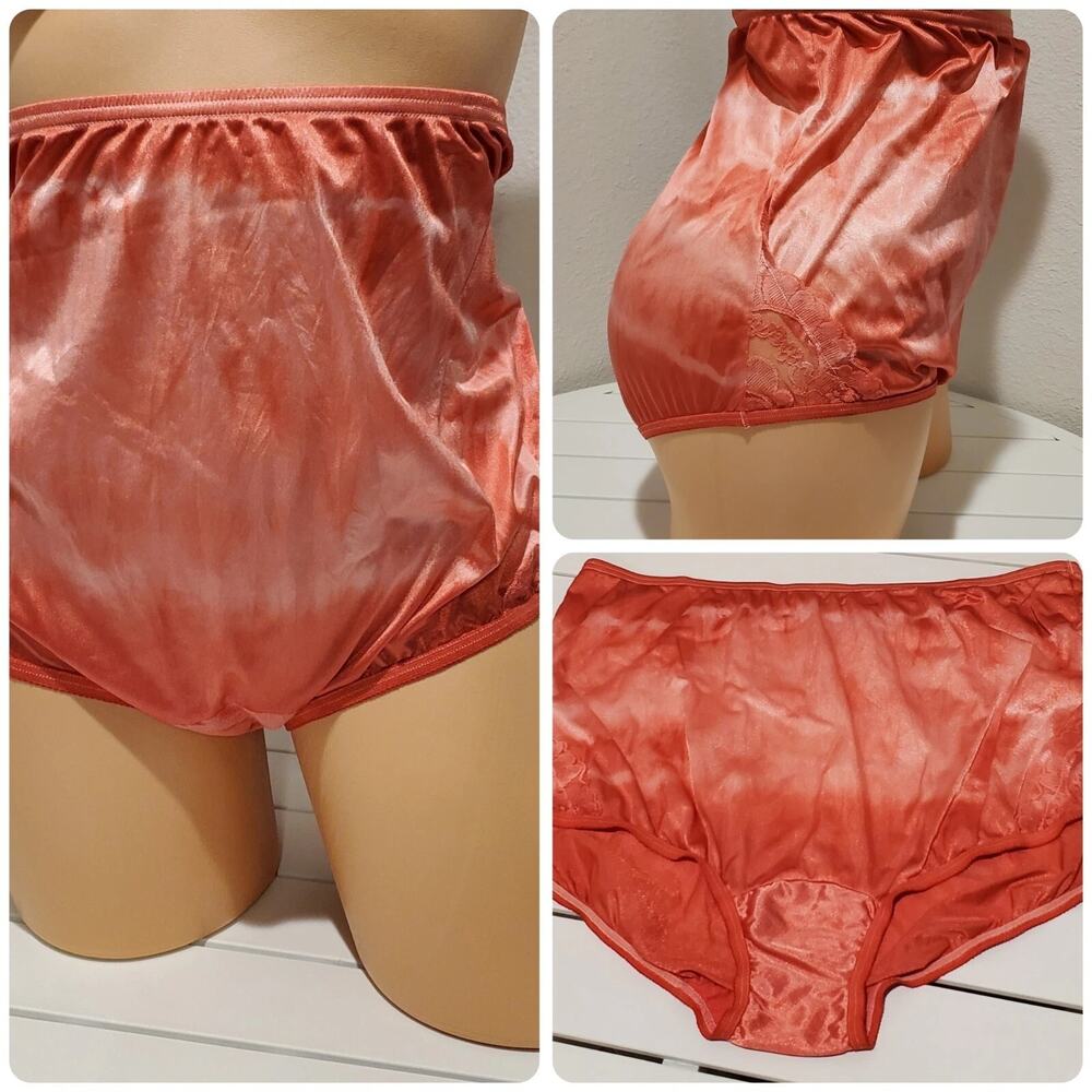 Vanity Fair Lace Nouveau Nylon Full Cut Panty Shiny Popsicle Rainbow Shift 9/2XL